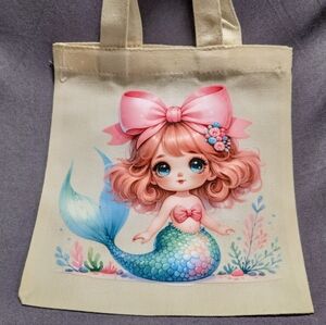 Cute Pink-Haired Mermaid Tote Bag